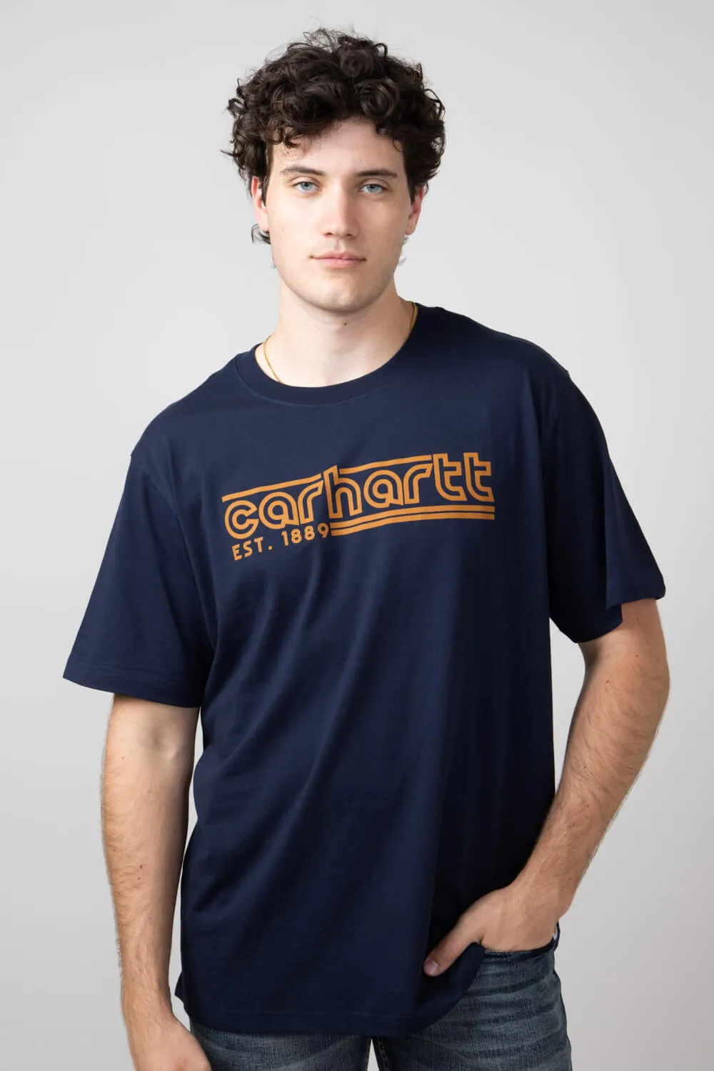 Carhartt Relaxed Fit Lightweight Logo Graphic T-Shirt for Men in Navy | 106538-I26-NVY sold by Glik’s product image thumbnail 4