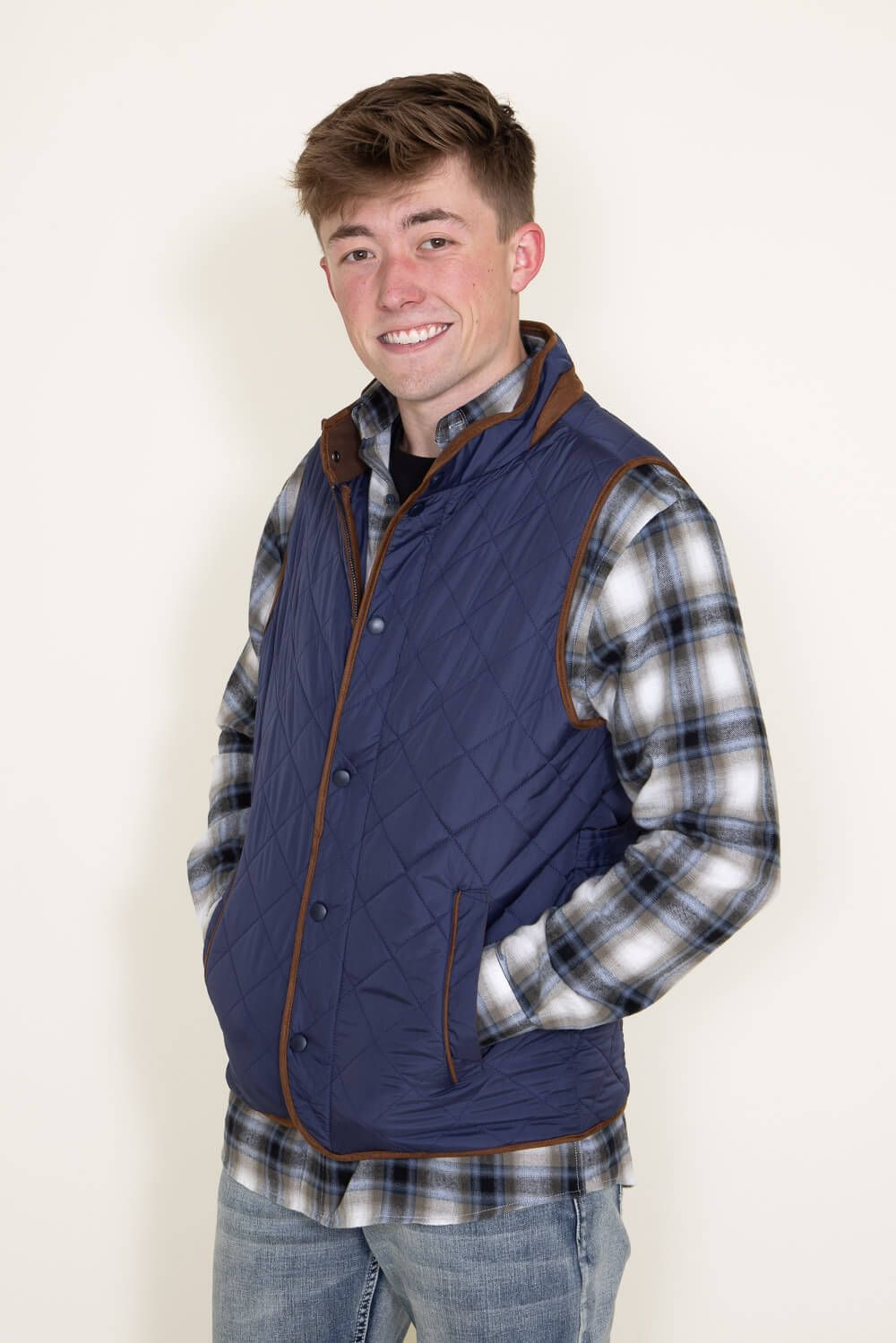 Quilted Field Vest for Men in Indigo Blue | 9028-INDIGO sold by Glik’s product image thumbnail 5