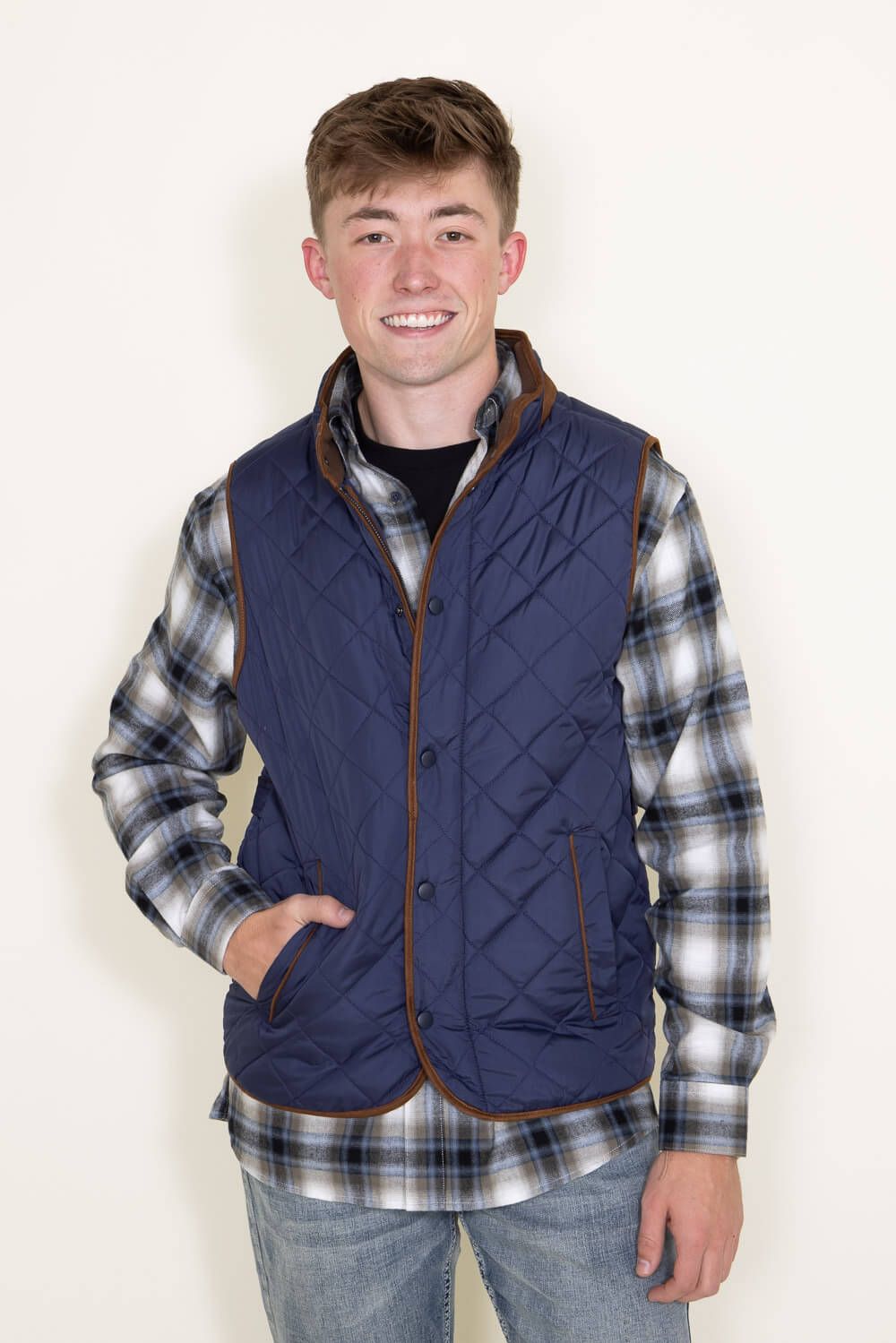 Quilted Field Vest for Men in Indigo Blue | 9028-INDIGO sold by Glik’s product image thumbnail 4
