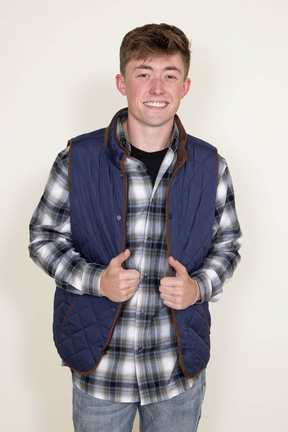 Quilted Field Vest for Men in Indigo Blue | 9028-INDIGO sold by Glik’s