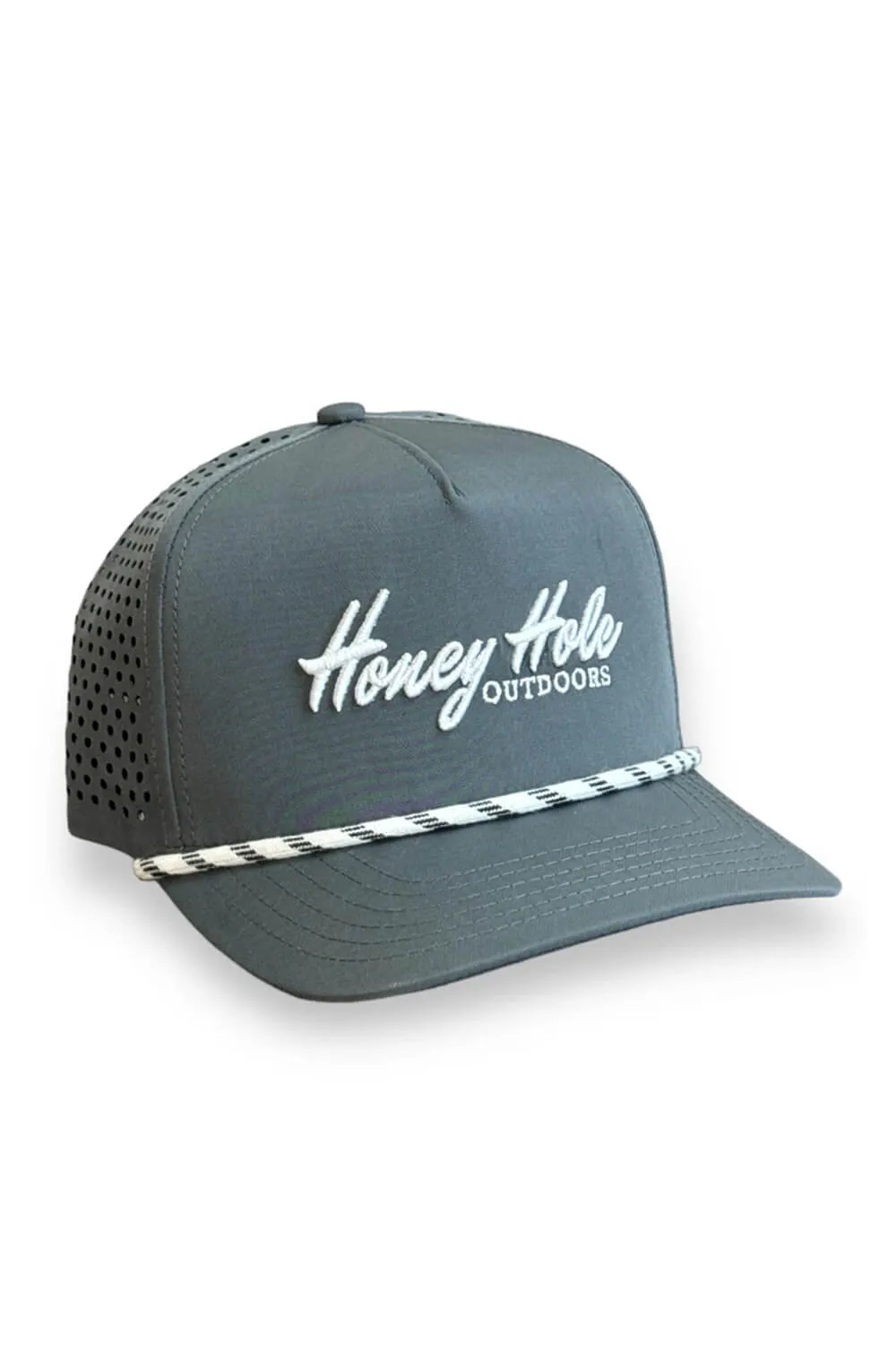 Honey Hole Perf Rope Trucker Hat for Men in Grey | RH-HER-GRY sold by Glik’s