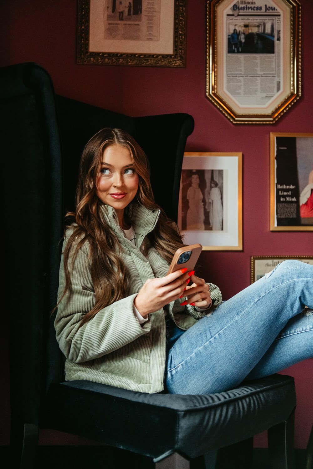 Love Tree Corduroy Puffer Jacket for Women in Green | 80151JH-MOSS sold by Glik’s