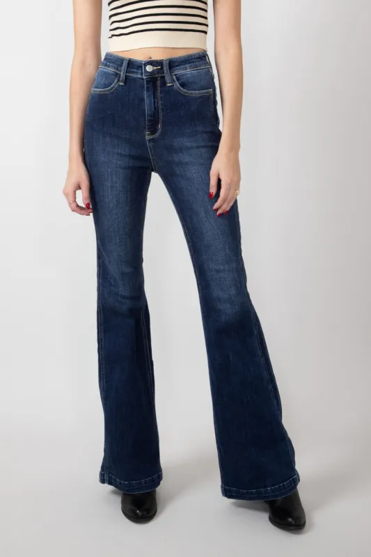 Judy Blue High Rise Angled Side Flare Jeans for Women | 82538-DK sold by Glik’s