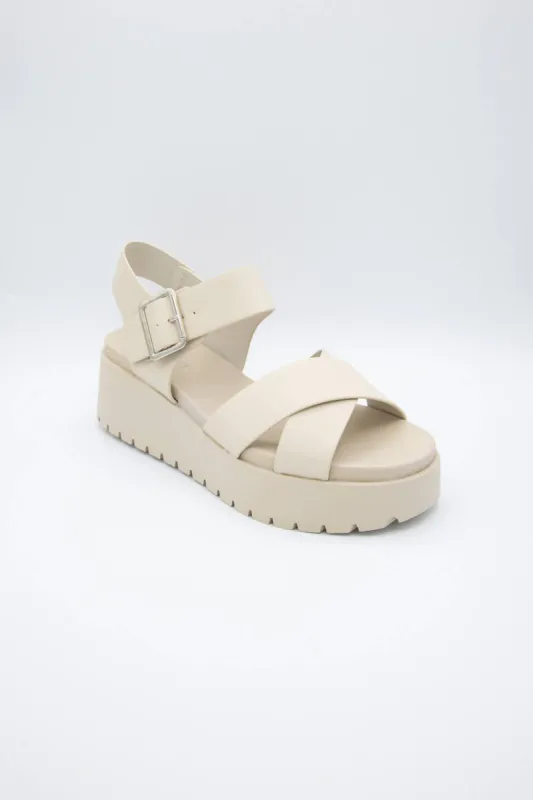 Soda Alyssa Lug Wedge Sandals for Women in Bone | ALYSSA-S DK BONE made by Glik’s