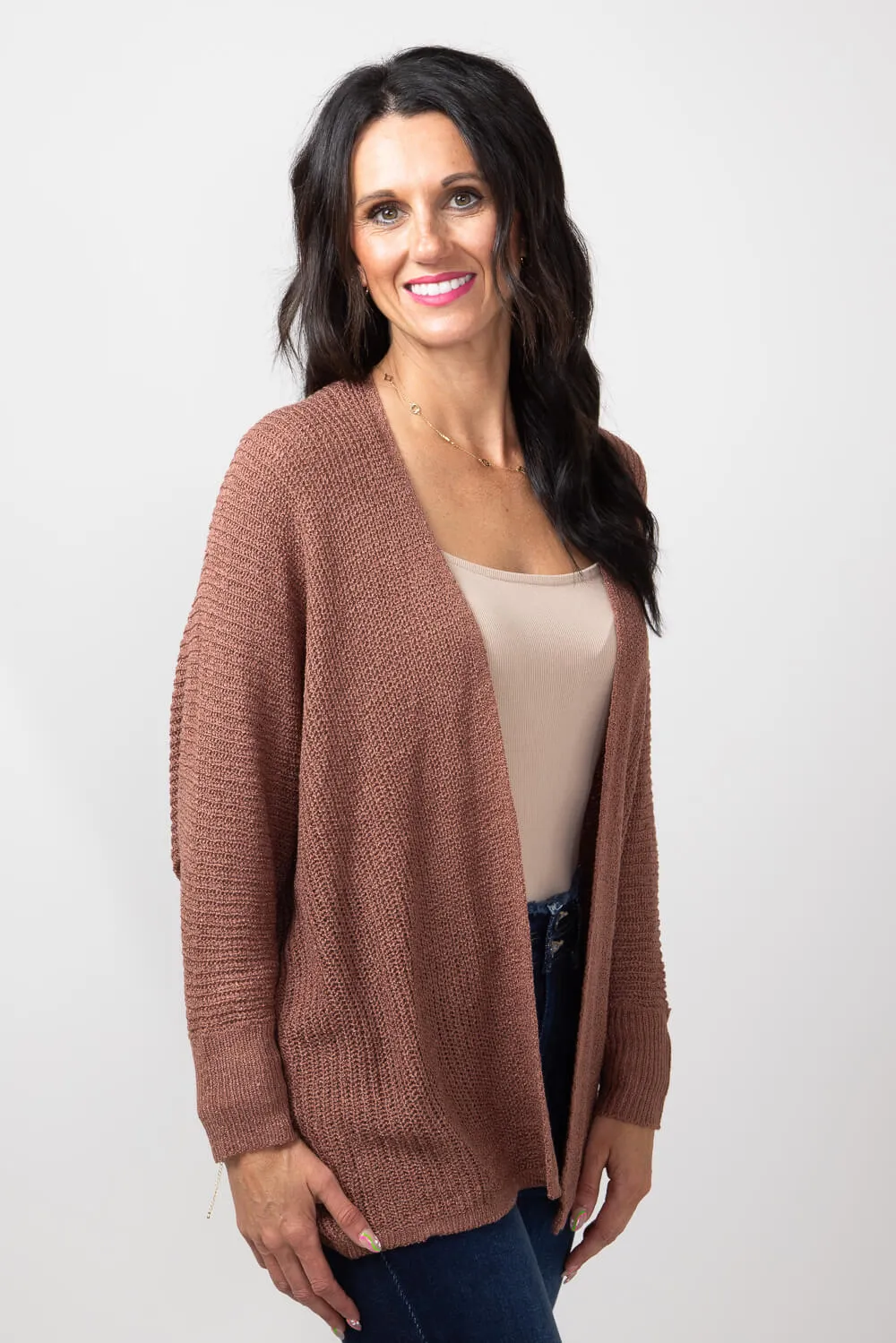 Shaker Stitch Cardigan for Women in Brick | 61865-BRK sold by Glik’s product image thumbnail 3