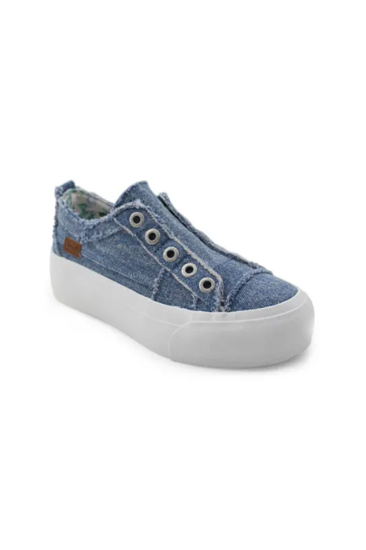 Blowfish Malibu Shoes Sadie Platform Sneakers for Women in Washed Denim | ZS-1349-603 sold by Glik’s
