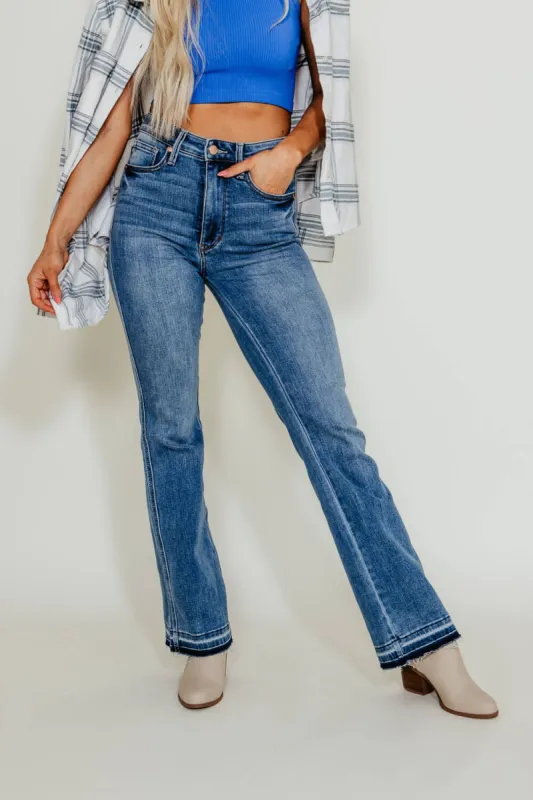 Judy Blue High Rise Release Hem Slim Bootcut Jeans for Women | JB88626-MD sold by Glik’s
