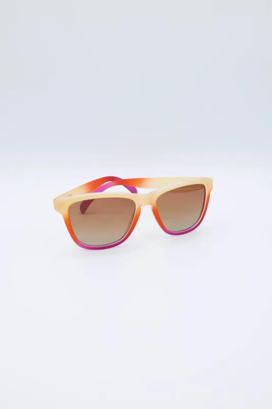 Goodr Sunrise Chasers OG Sunglasses in Orange | G00228-OG-AMI-GR sold by Glik’s