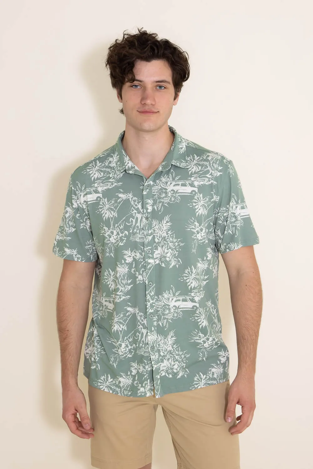WearFirst Wanderer Vintage Hula Shirt for Men in Green | K017A-VINTAGEHULA-GREEN sold by Glik’s product image thumbnail 2