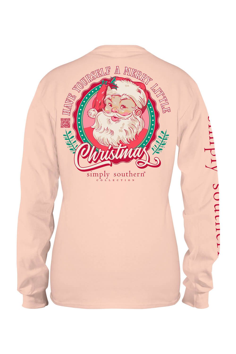 Simply Southern Youth Long Sleeve Retro Santa T-Shirt for Girls in Cream | YTH-LS-RETROSANTA-CREAM sold by Glik’s product image thumbnail 3