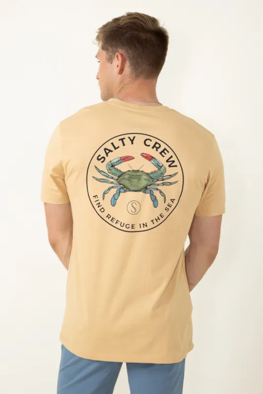 Salty Crew Blue Crabber T-Shirt for Men in Yellow | 20035500CAMEL sold by Glik’s