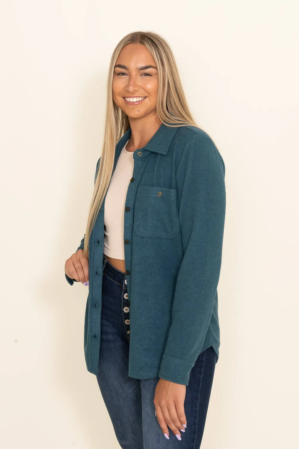 Thread & Supply Lewis Button Up Shirt for Women in Blue/Green | T1084PVXTS-REFLECTING POND sold by Glik’s product image thumbnail 4