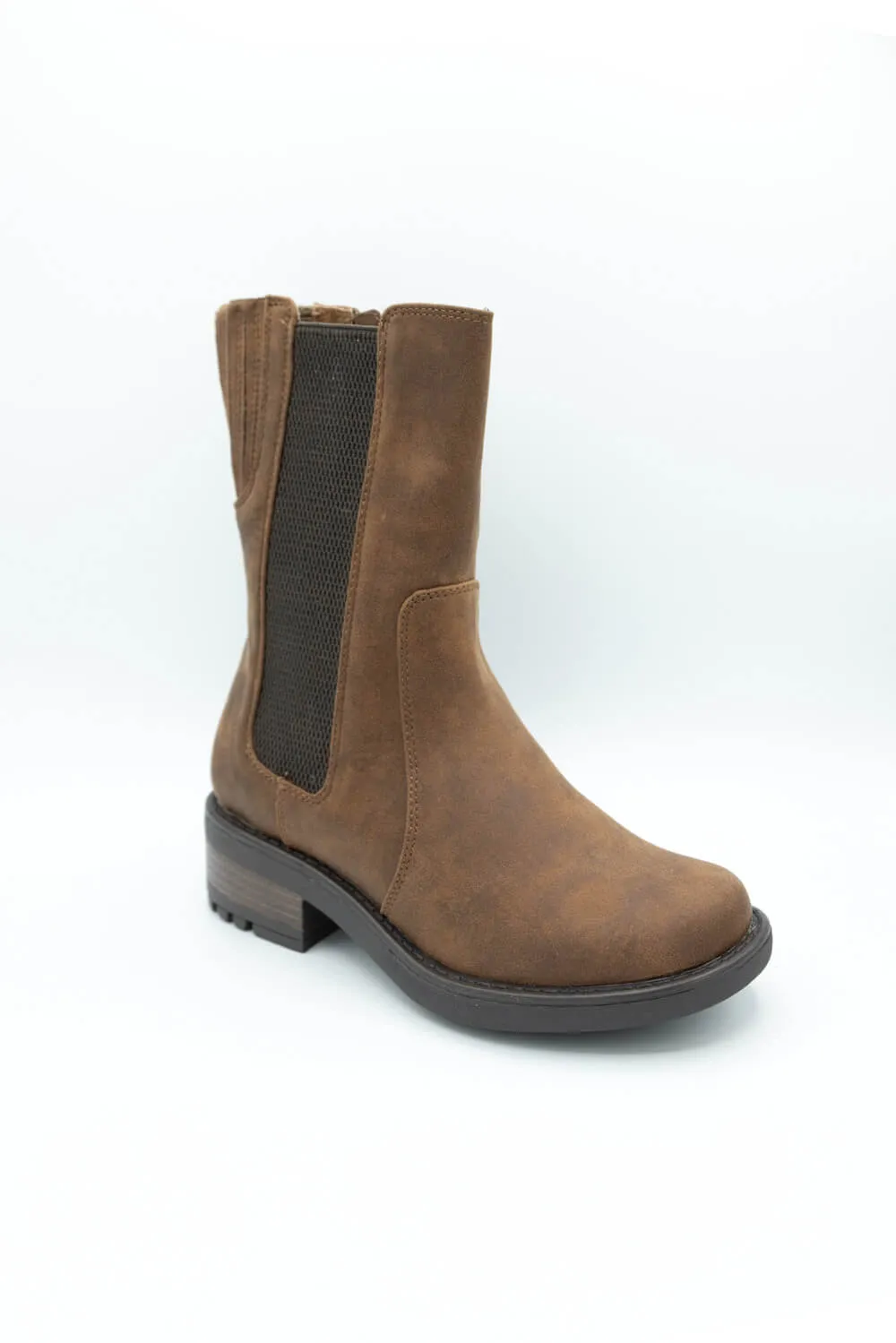 B52 by Bullboxer Mid Calf Lug Booties for Women in Cognac | 427647F6T-COGNAC sold by Glik’s