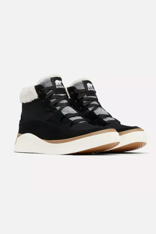 Sorel Out N About IV Mid Sneakers for Women in Black Sea Salt | 2088201-010 sold by Glik’s