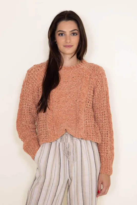 Simply Southern Chenille Cropped Sweater for Women in Chestnut Brown | PP-0223-CROP-CHENILLE-CHSTNUT sold by Glik’s