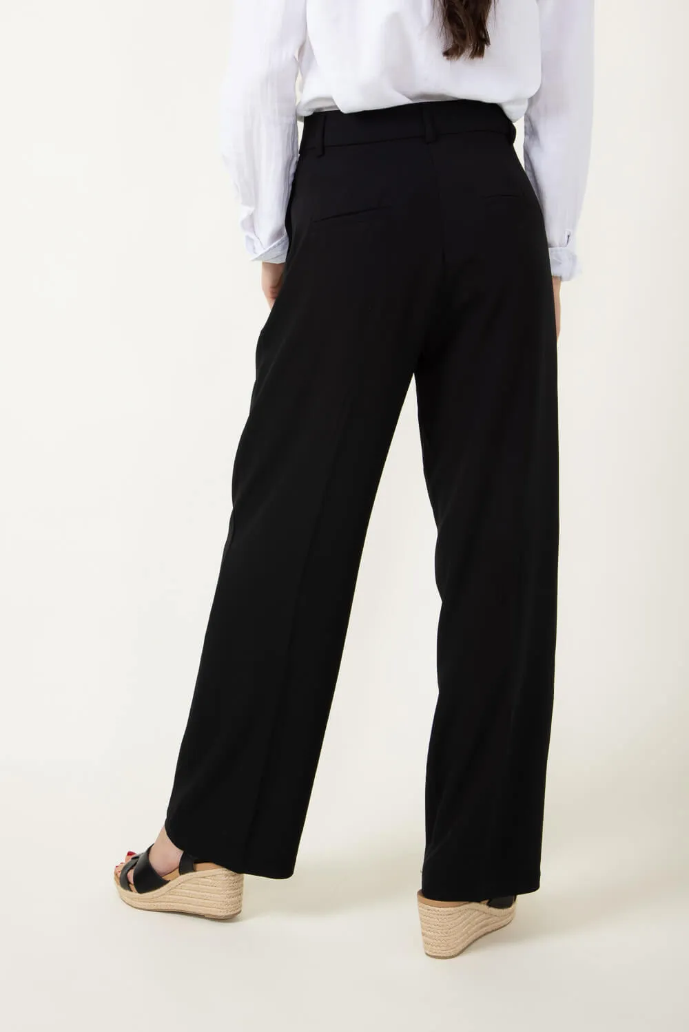 Woven Boyfriend Trouser Pants for Women in Black | SP5262SL-BLACK sold by Glik’s product image thumbnail 3