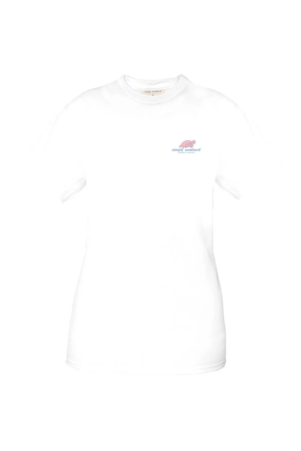 Simply Southern Tracking Hibiscus Turtle T-Shirt for Women in White | TRACK-SS-TROPIC-WHITE sold by Glik’s product image thumbnail 2