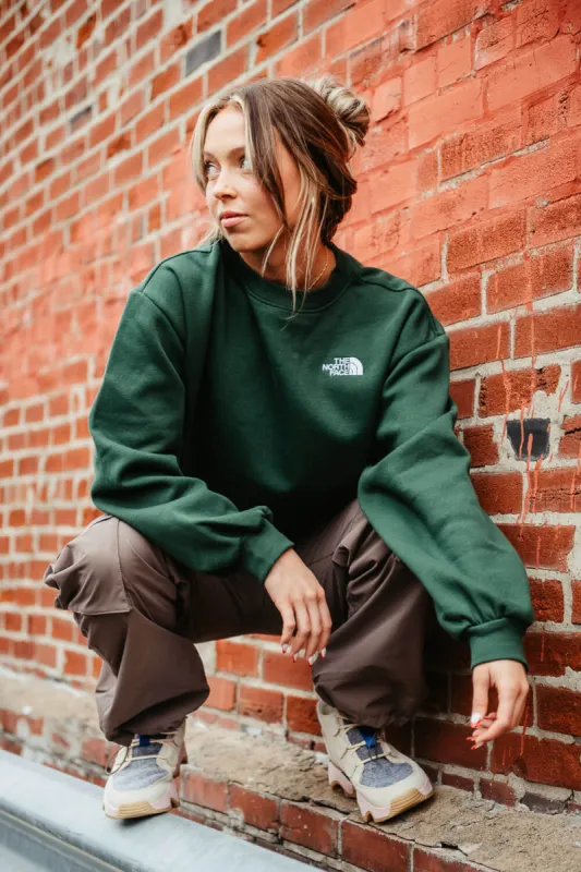 The North Face Evolution Oversized Crew Sweatshirt for Women in Green | NF0A84GX-I0P sold by Glik’s