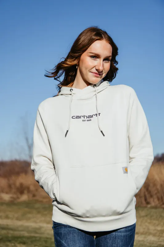 Carhartt Force Relaxed Lightweight Graphic Hoodie for Women in Malt White | 105573-W03 sold by Glik’s