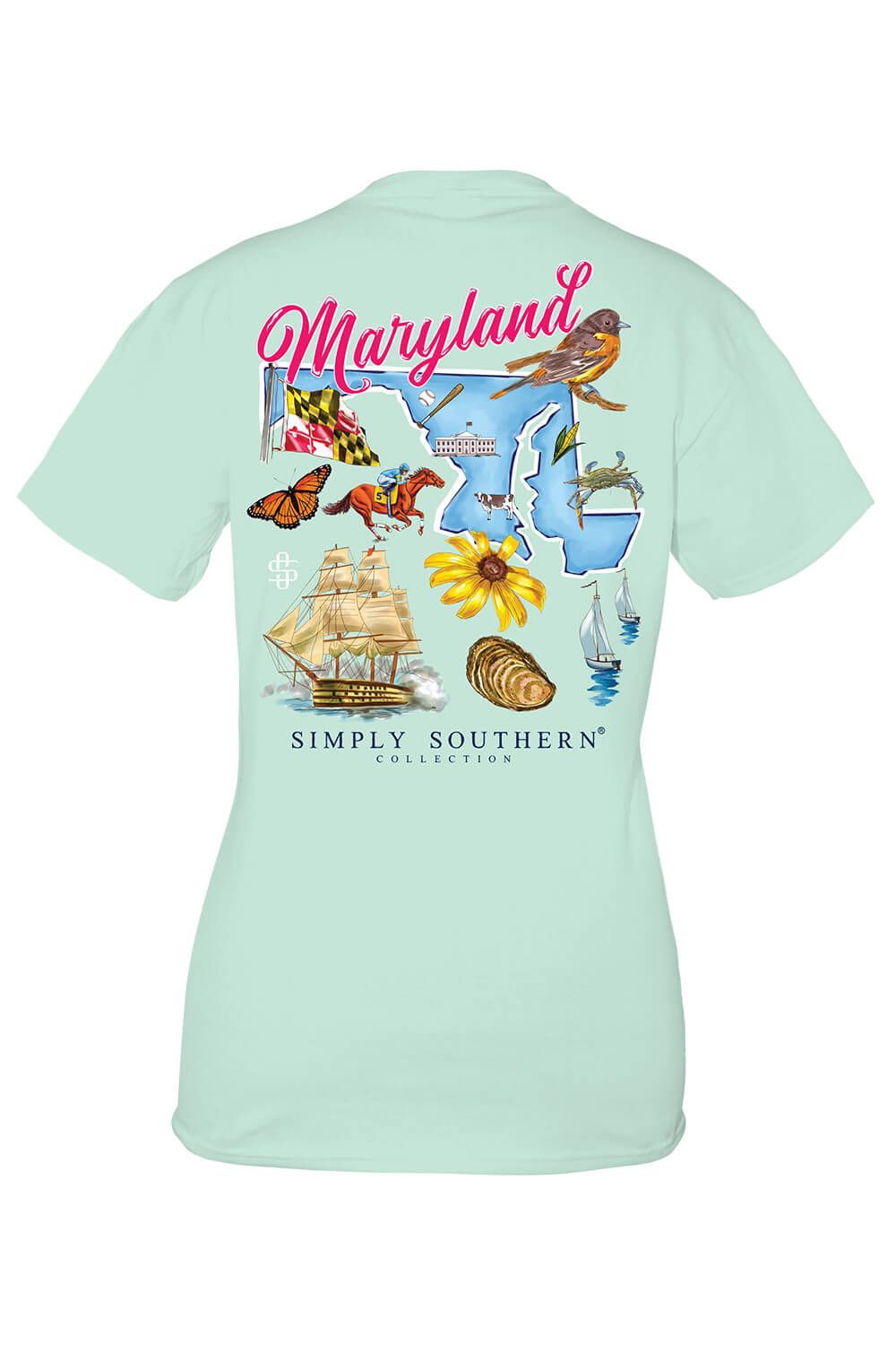 Simply Southern Maryland T-Shirt for Women in Breeze Blue | SS-STATES-MD-BREEZE sold by Glik’s product image thumbnail 3