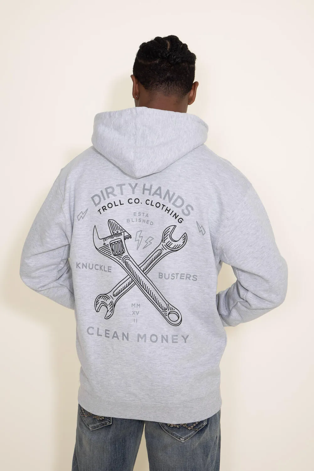Troll Co. Twisting Wrenches Hoodie for Men in Grey | TC1036-NICKEL sold by Glik’s product image thumbnail 3