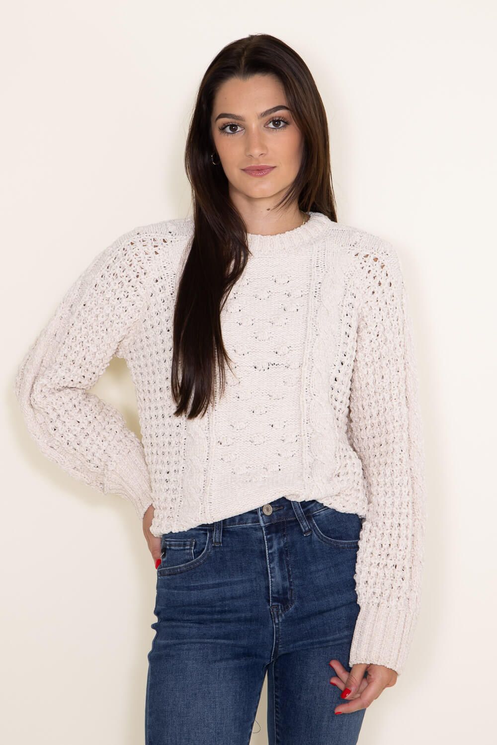 Simply Southern Chenille Cropped Sweater for Women in White | PP-0223-CROP-CHENILLE-ARCTIC sold by Glik’s product image thumbnail 2