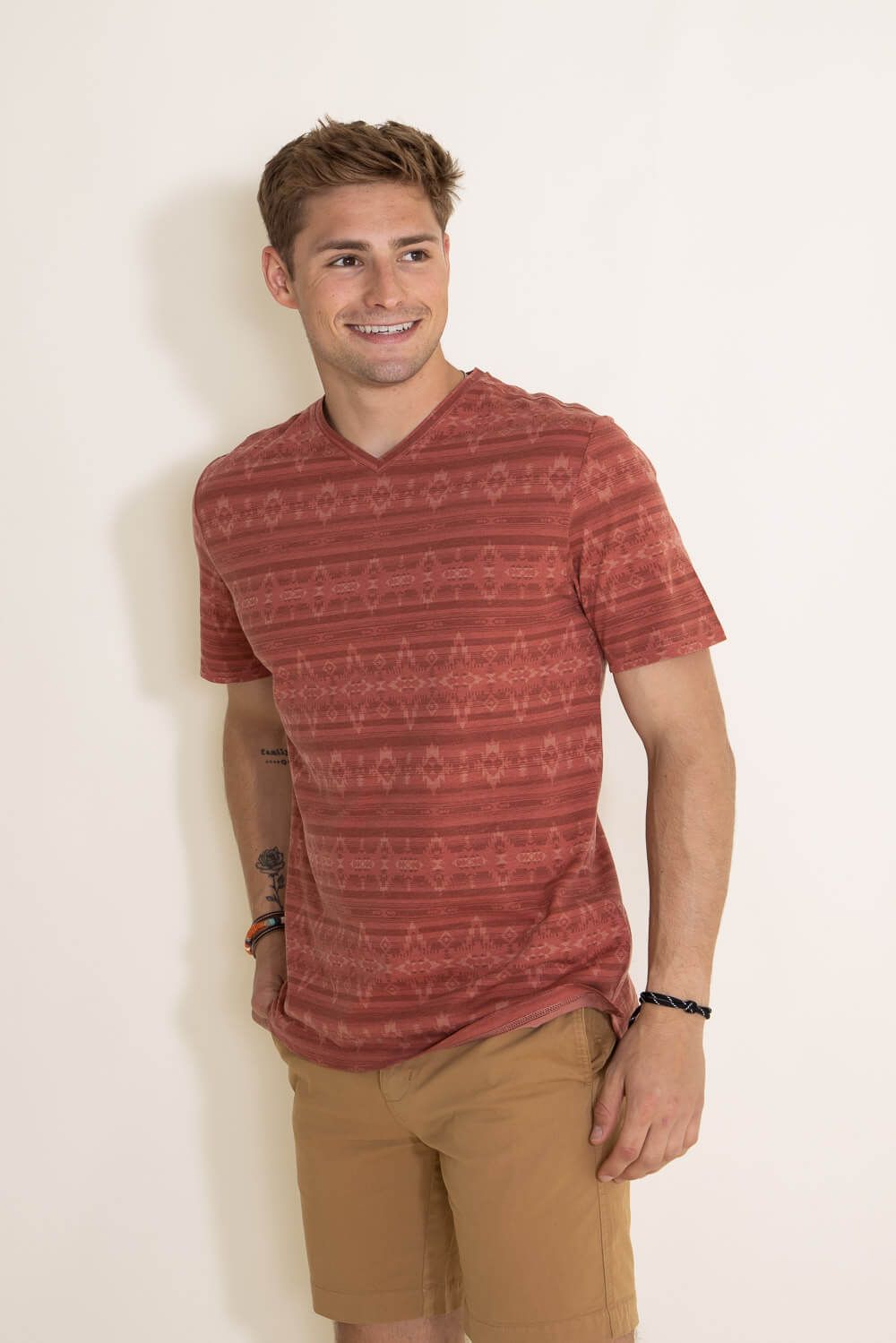 Weatherproof Vintage Knit V-Neck T-Shirt for Men in Red | S2330351GK-REDOCHRE sold by Glik’s product image thumbnail 3