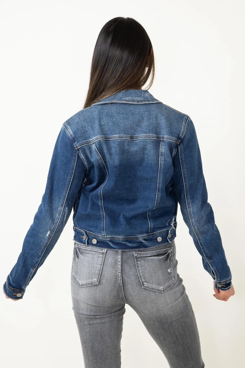 Judy Blue Destructed Denim Jacket for Women | 7859REG sold by Glik’s product image thumbnail 3