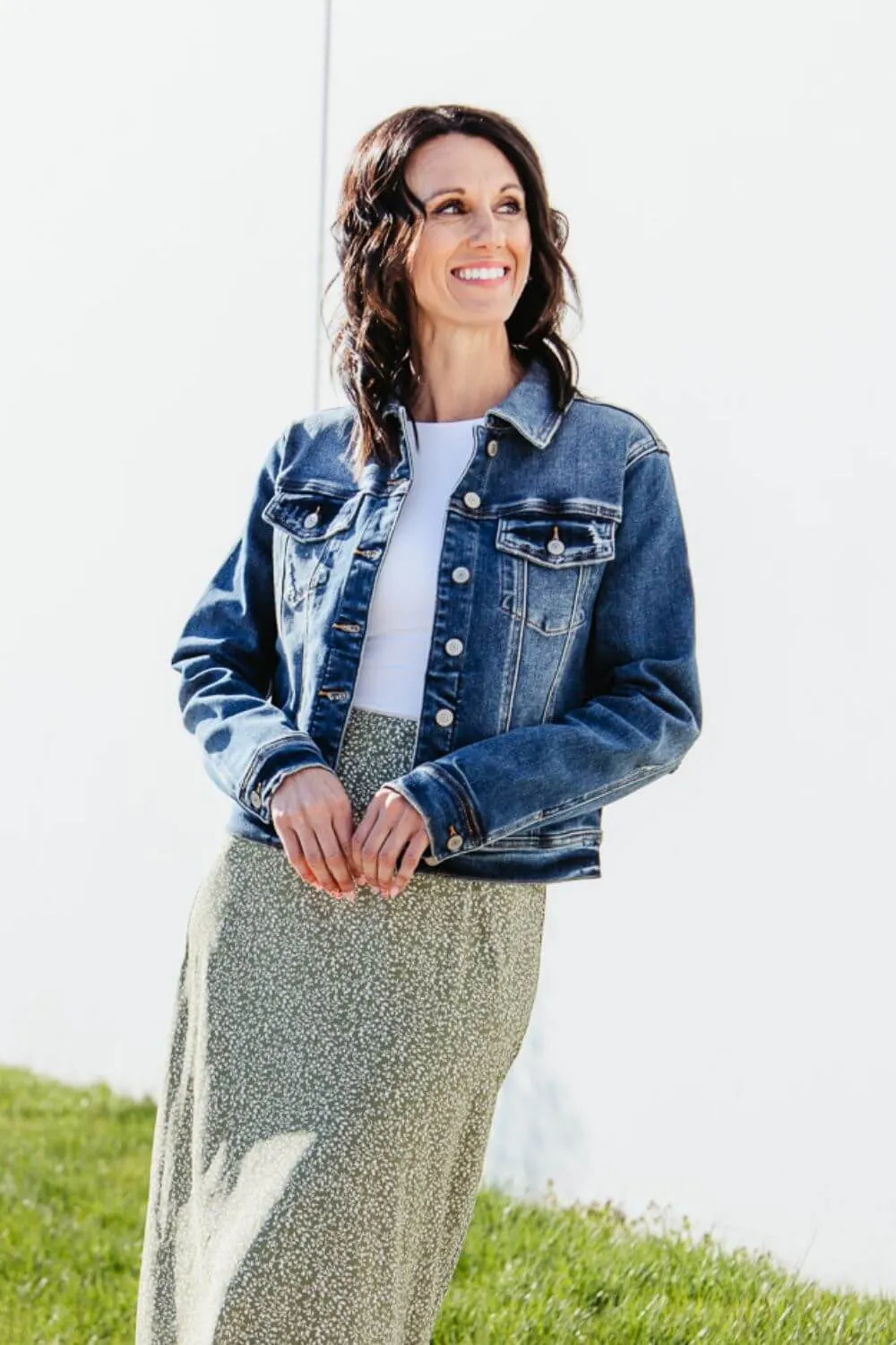 Judy Blue Destructed Denim Jacket for Women | 7859REG sold by Glik’s product image thumbnail 2