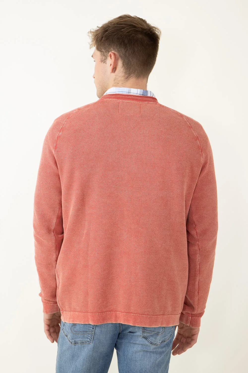 Weatherproof Vintage Stone Wash Crewneck Sweater for Men in Red | S2440120GK-TANDOORISPICE sold by Glik’s product image thumbnail 3