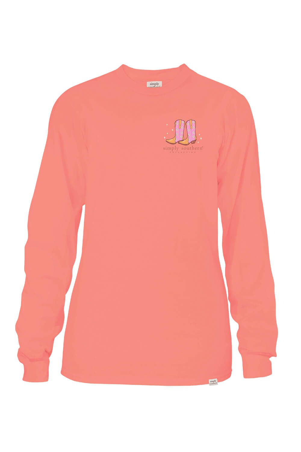 Simply Southern Plus Size Long Sleeve Take Me To Nashville T-Shirt for Women in Peach | EXT-LS-NASHVILLE-PEACH sold by Glik’s product image thumbnail 2