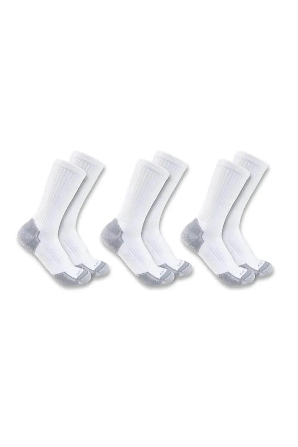 Carhartt Midweight Cotton Crew 3 Pack Socks for Men in White | SC6203-MWHITE sold by Glik’s