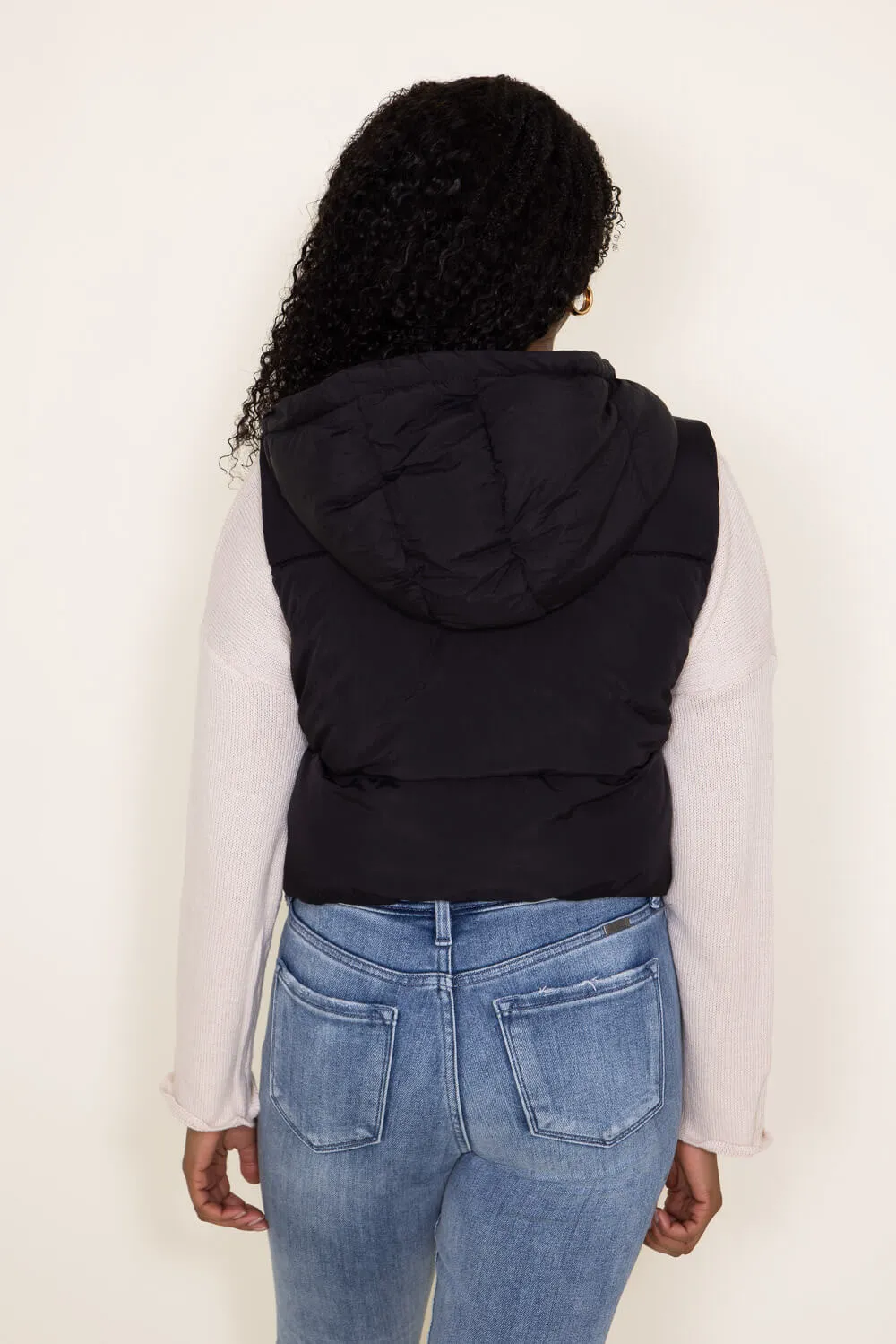 Love Tree Hooded Zipper Puffer Vest for Women in Black | 5092VH-BLACK sold by Glik’s product image thumbnail 3