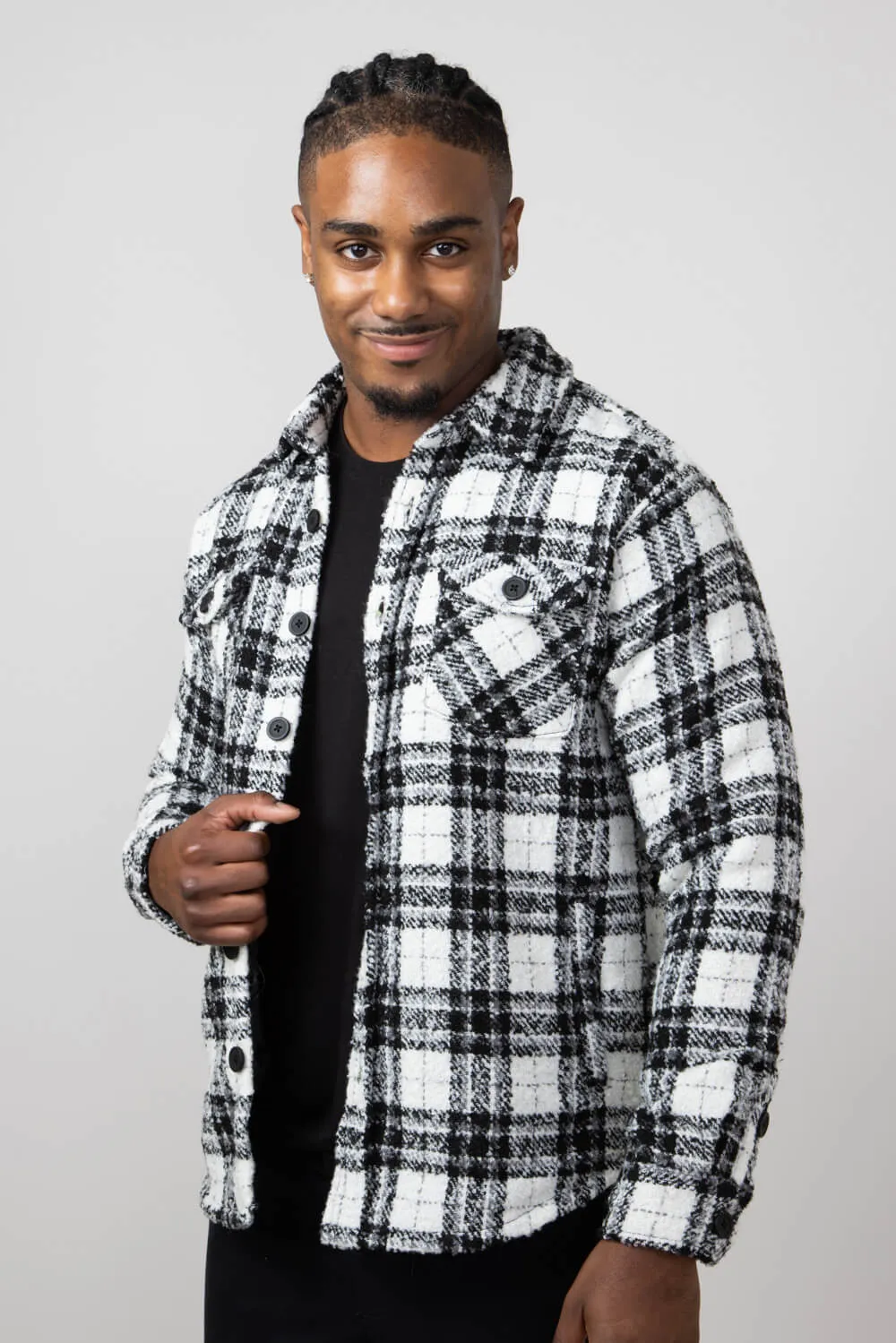 1897 Original Plaid Shirt Jacket for Men in Cream | 5JK7390M-CREAM sold by Glik’s product image thumbnail 3