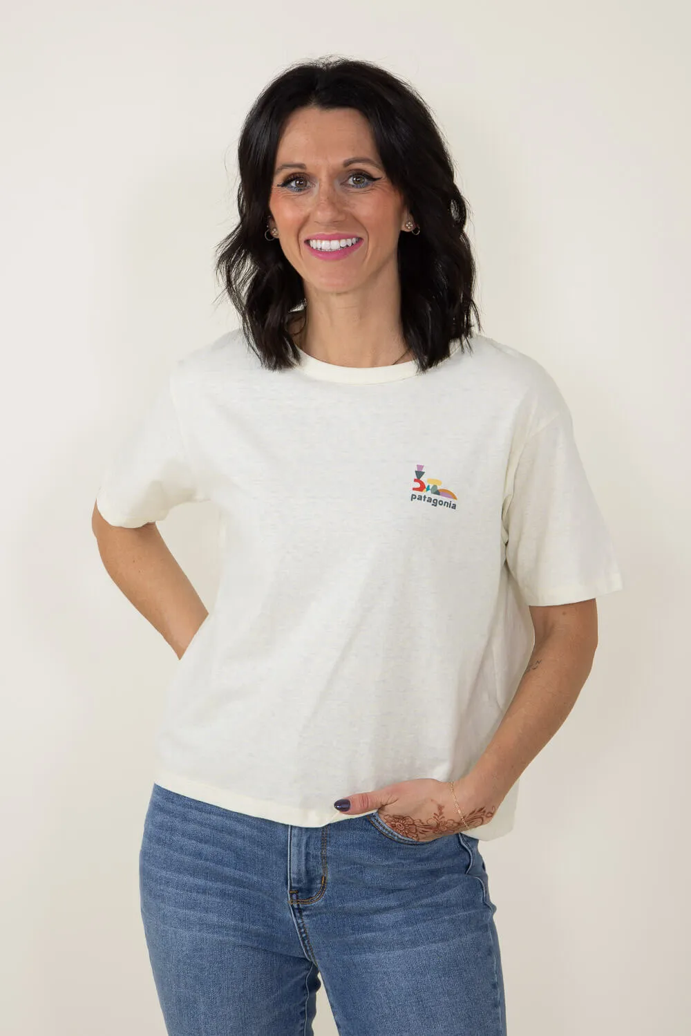 Patagonia Women’s Lose It Easy-Cut Responsibili-Tee in White | 37747-BCW sold by Glik’s product image thumbnail 3