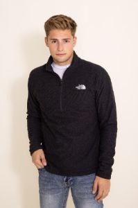 The North Face Textured Cap Rock Quarter Zip for Men in Black | NF0A3YR1-JK3 BLACK sold by Glik’s