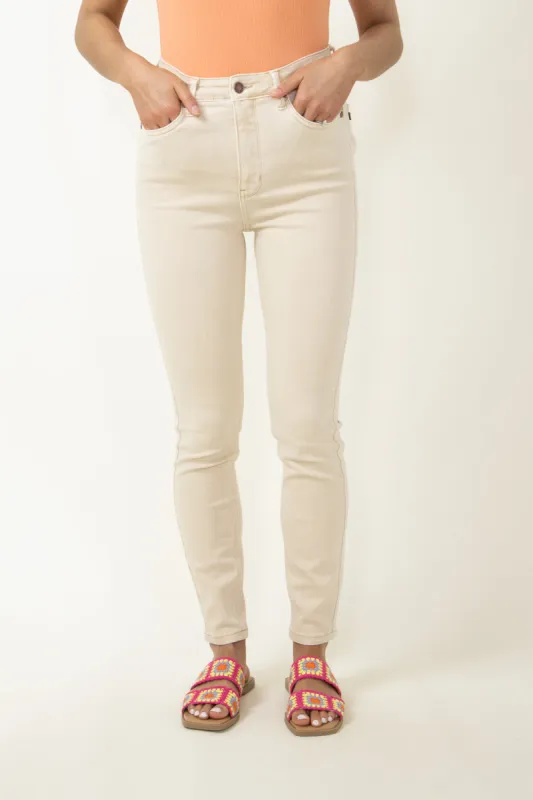 Judy Blue High Rise Tummy Control Skinny Jeans for Women in Bone | 88845-C-BONE made by Glik’s