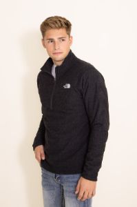 The North Face Textured Cap Rock Quarter Zip for Men in Black | NF0A3YR1-JK3 BLACK sold by Glik’s
