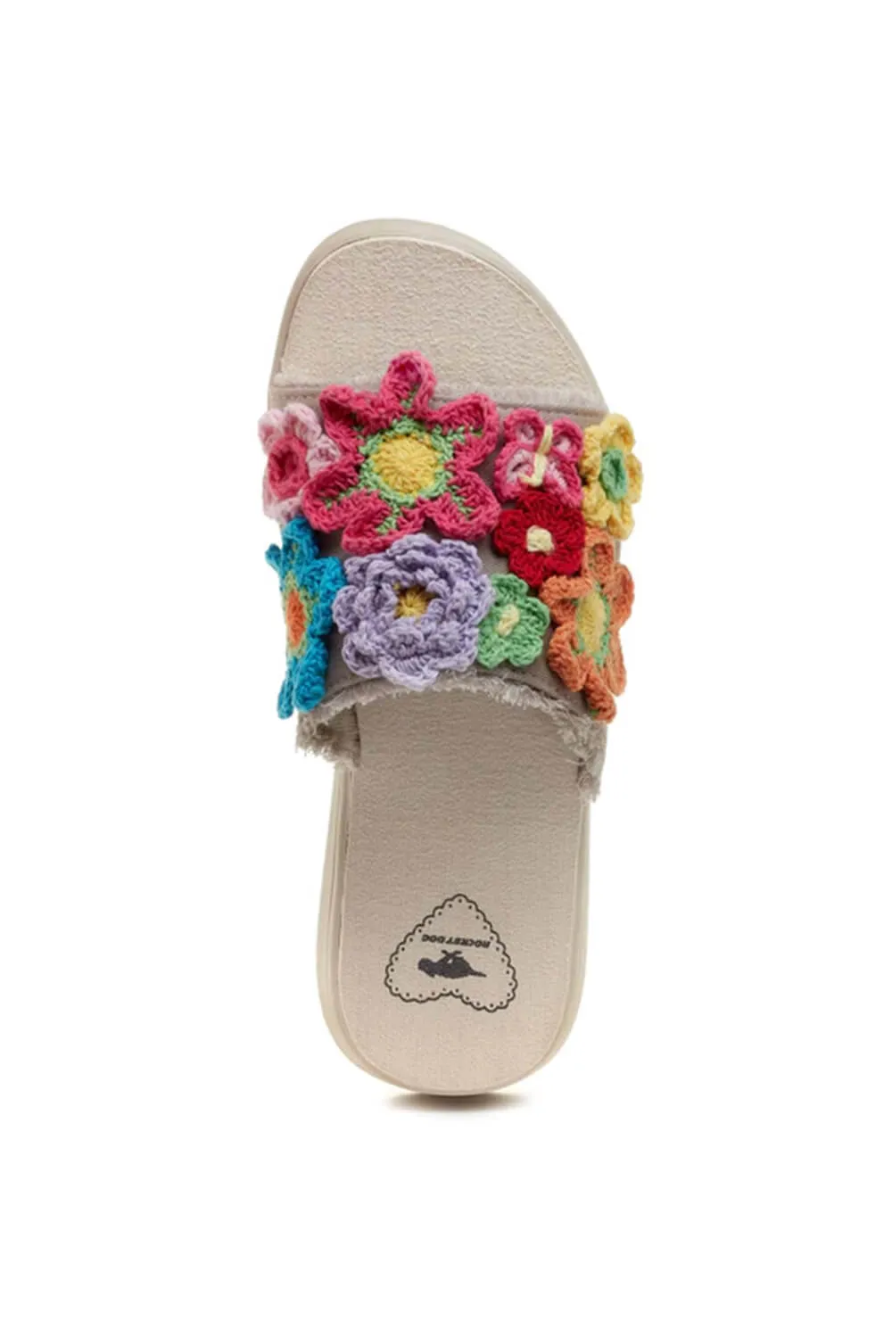 Rocket Dog Novel Floral Crochet Slide Sandals for Women in Taupe | NOVEL-244 sold by Glik’s product image thumbnail 5
