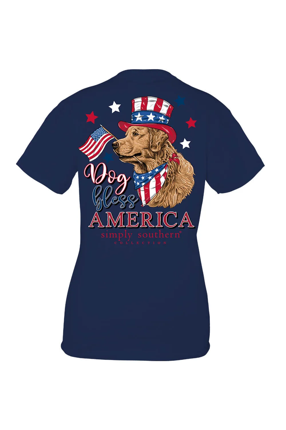 Simply Southern Youth Dog Loves America T-Shirt for Girls in Blue | YTH-SS-AMERICA-NAVY sold by Glik’s product image thumbnail 3
