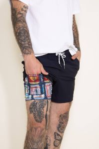 Party Pants Solid Sport Shorts for Men in Black | P12221527-BLK sold by Glik’s
