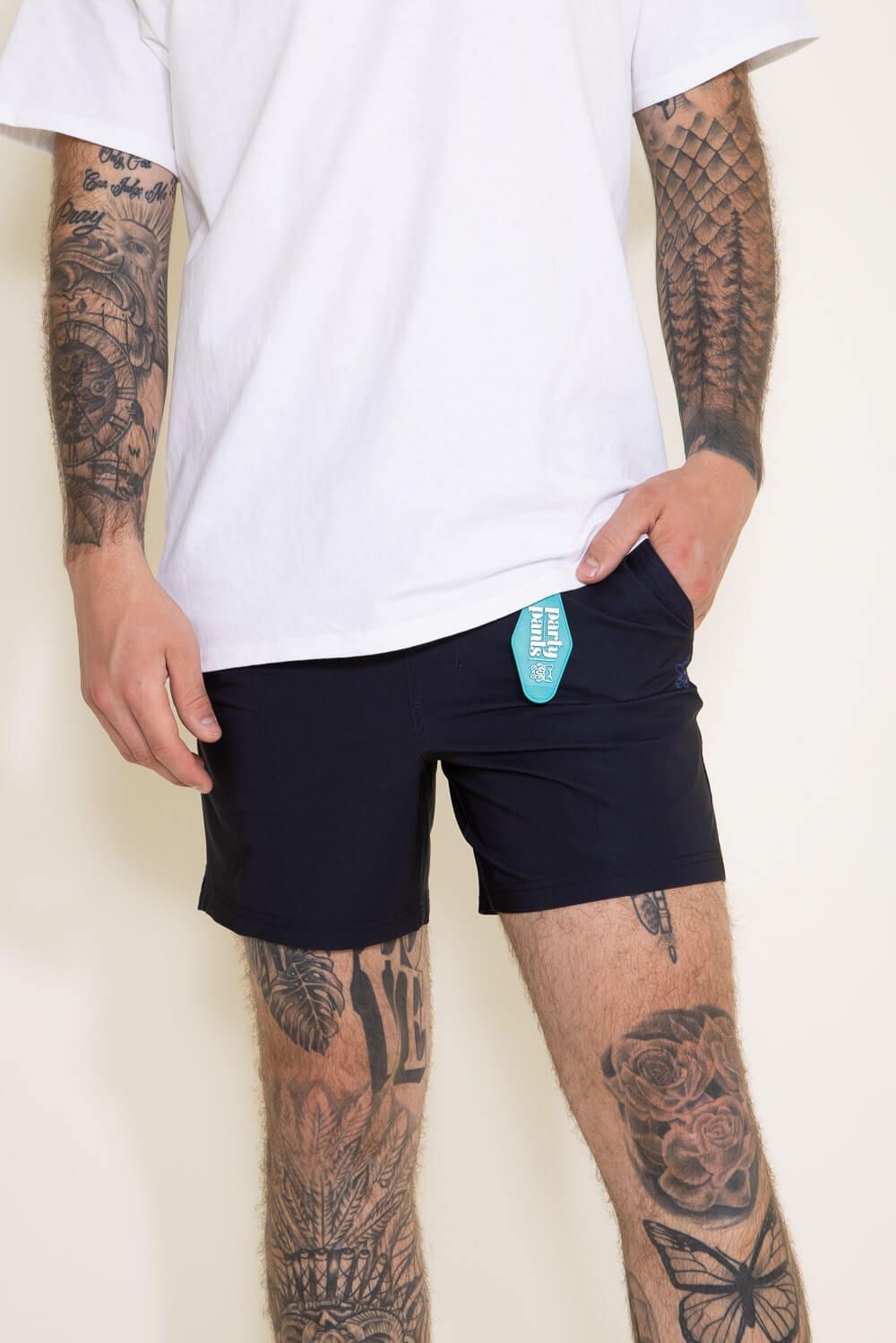 Party Pants Solid Sport Shorts for Men in Black | P12221527-BLK sold by Glik’s product image thumbnail 4