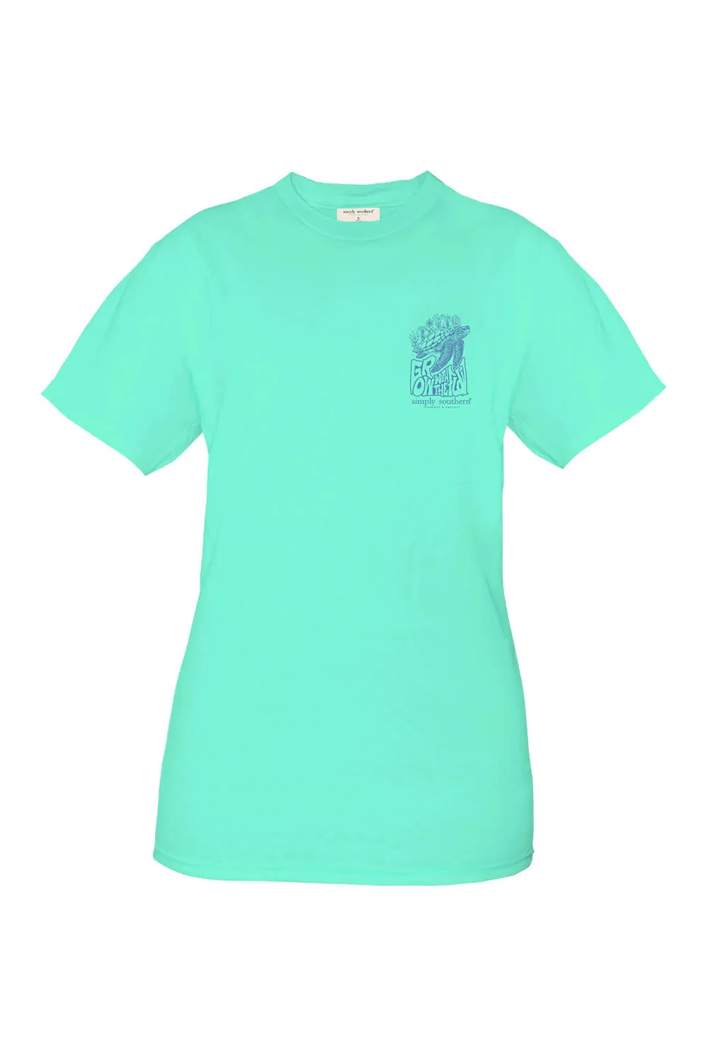 Simply Southern Tracking Grow with the Flow Turtle T-Shirt for Women in Sea Green | TRACK-SS-FLOW-SEA sold by Glik’s product image thumbnail 2
