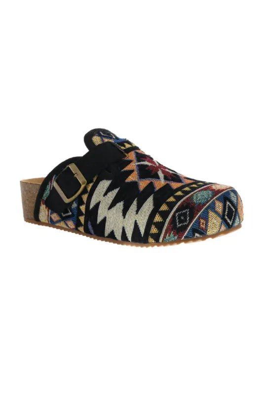 Dirty Laundry Magnolias Printed Platform Clogs for Women in Black Multi | MAGNOLIAS-BLACK MULTI made by Dirty Laundry