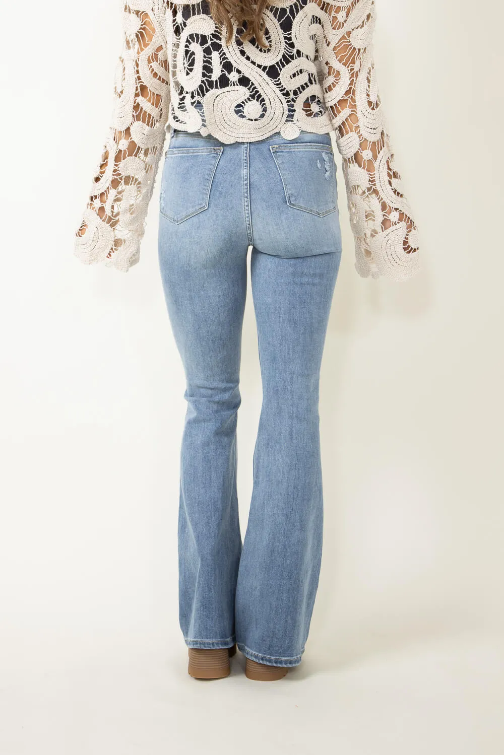 Judy Blue High Rise Distressed Flare Jeans for Women | 82377REG sold by Glik’s product image thumbnail 3