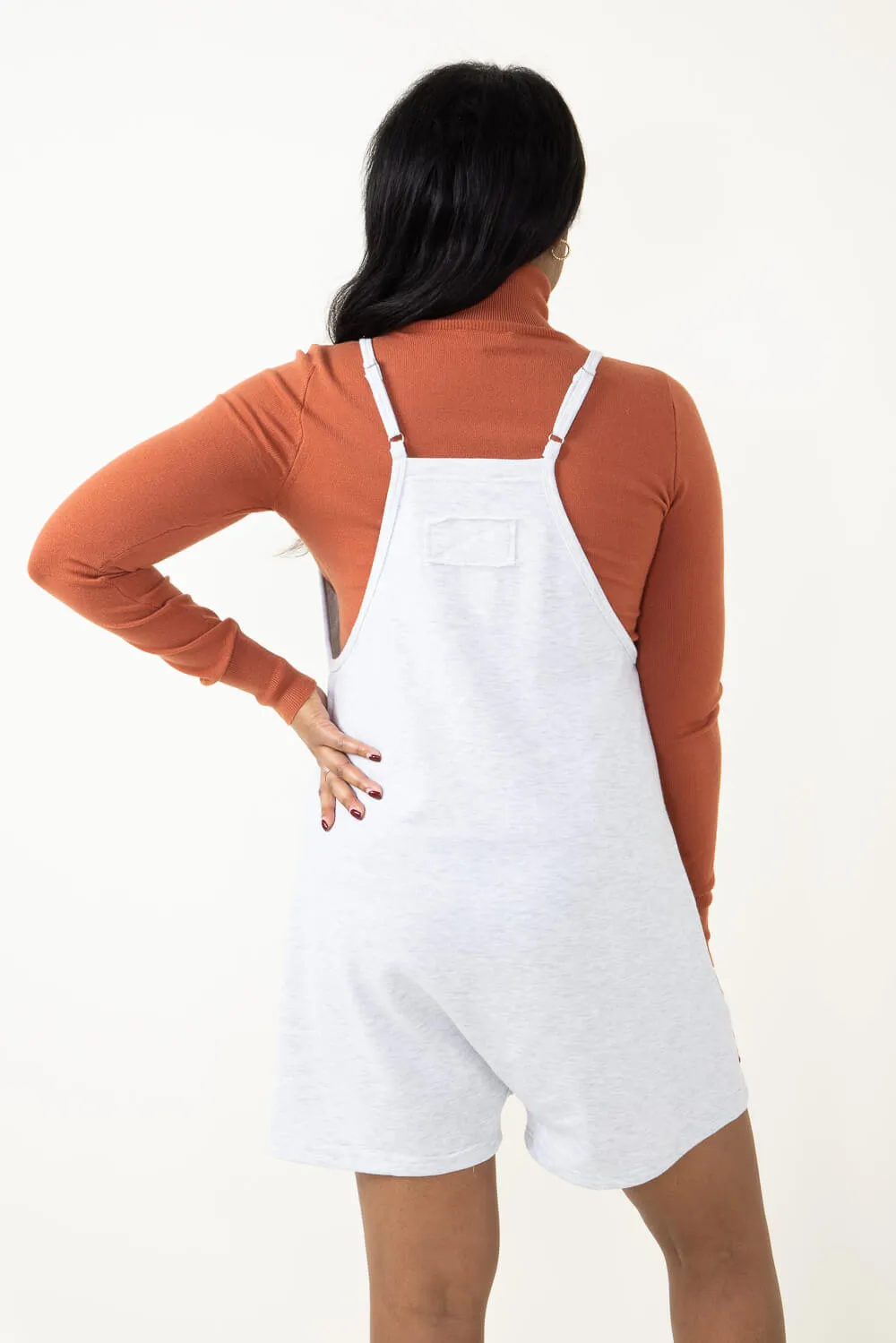Illa Illa Front Pocket Onesie Romper for Women in Heather Grey | P1797-HEATHERGREY sold by Glik’s product image thumbnail 3