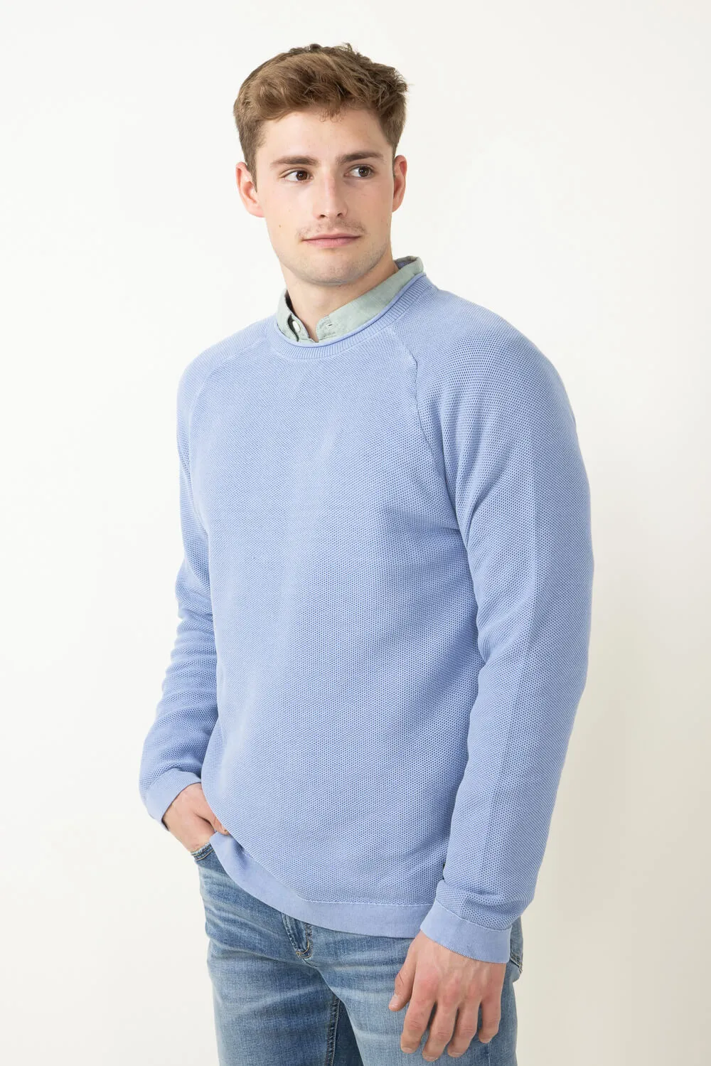 Weatherproof Vintage Stone Wash Crewneck Sweater for Men in Blue | S2440120GK-ENGLISHMANORBLUE sold by Glik’s product image thumbnail 4