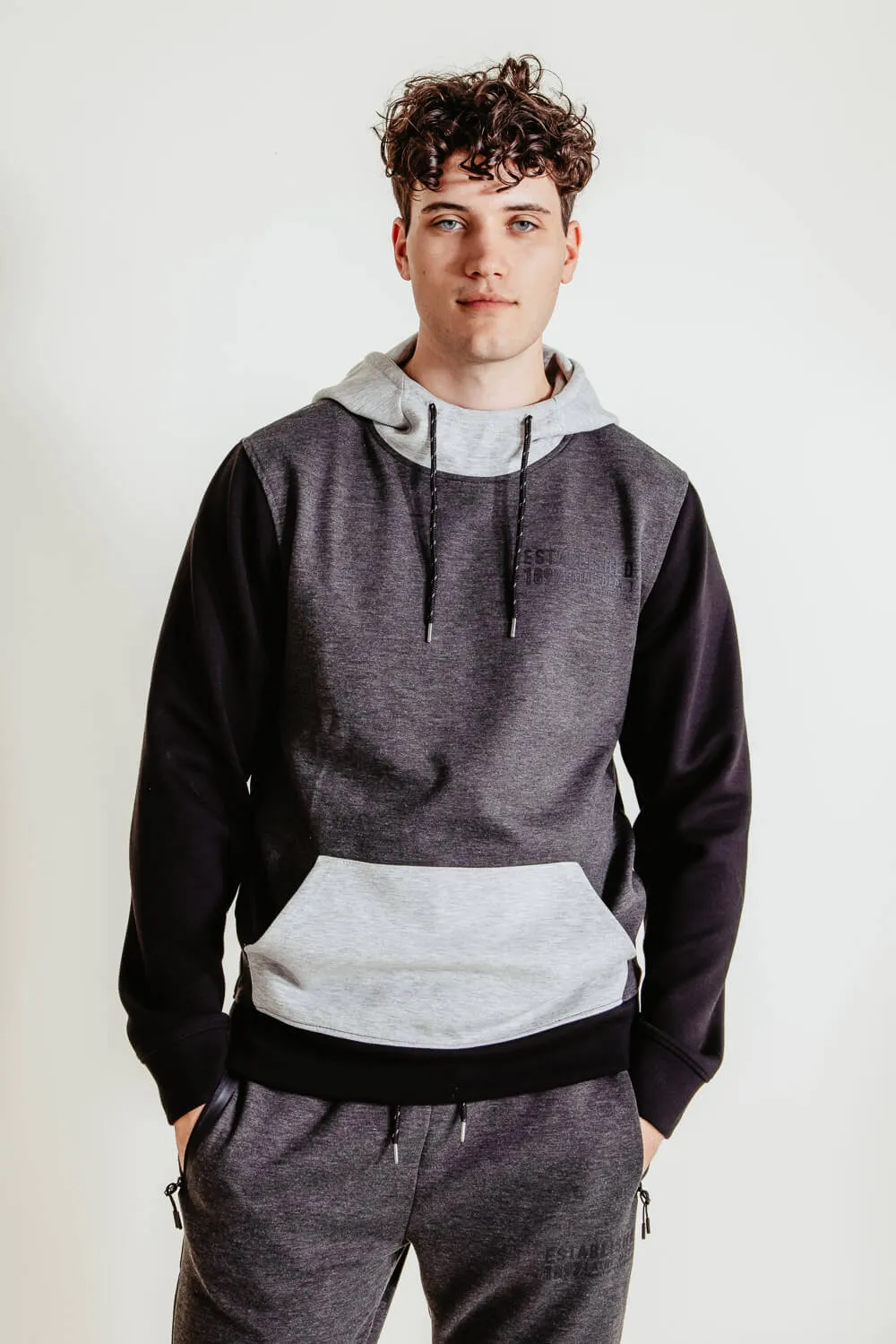 1897 Active Colorblock InterTech Hoodie for Men in Charcoal Heather | CHMG111F-CHH sold by Glik’s