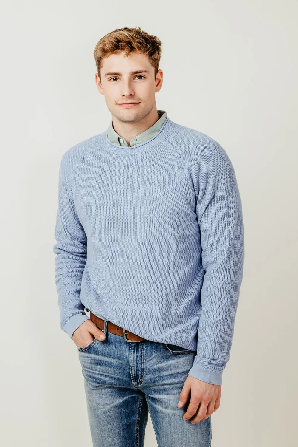Weatherproof Vintage Stone Wash Crewneck Sweater for Men in Blue | S2440120GK-ENGLISHMANORBLUE sold by Glik’s