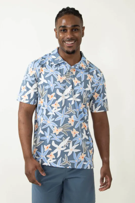 Simply Southern Tropical Polo Shirt for Men in Navy Blue | PP-0124-MN-POLO-PTTN-TROP sold by Glik’s
